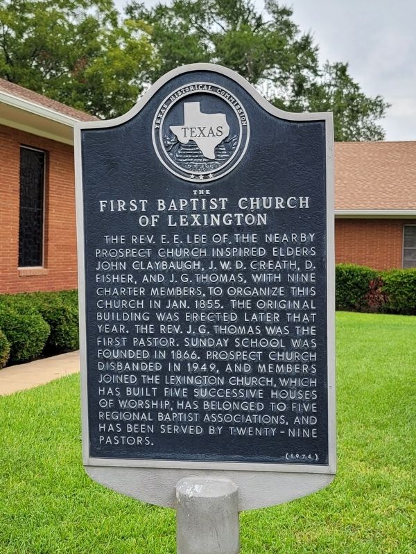 The First Baptist Church of Lexington Marker image. Click for full size.