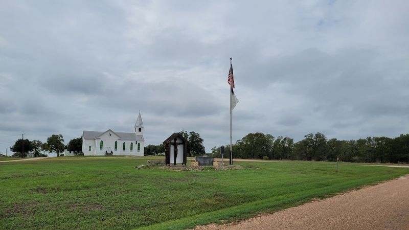The view of the Trinity Lutheran Church and Marker from the road image. Click for full size.