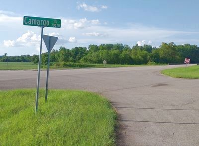 Camargo 1847 Marker across road (middle of photo). image. Click for full size.