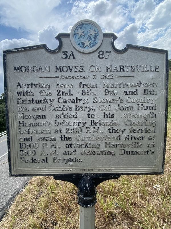 Morgan Moves on Hartsville Marker image. Click for full size.