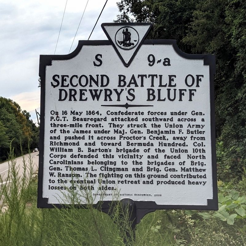Second Battle of Drewry's Bluff Marker image. Click for full size.