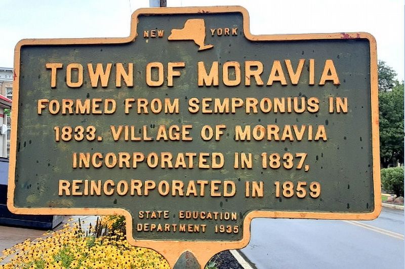 Town of Moravia Marker image. Click for full size.