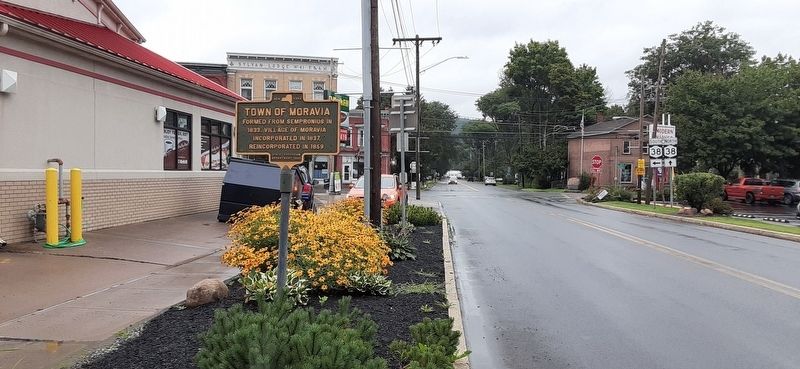 Town of Moravia marker. image. Click for full size.