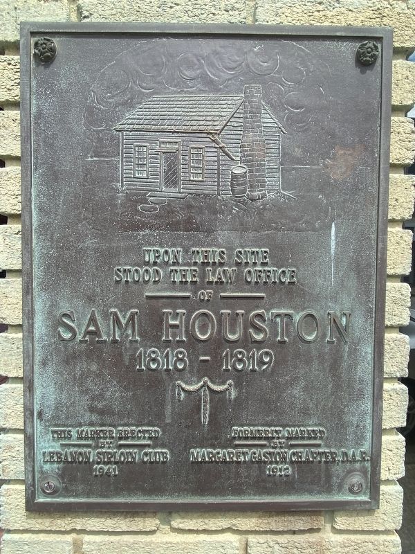 Upon This Site Stood the Law Office of Sam Houston Marker image. Click for full size.