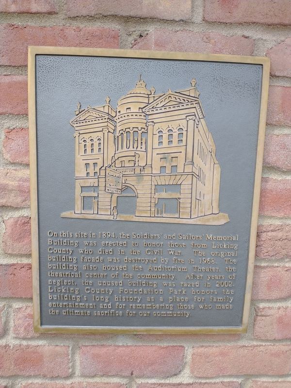 Soldiers' and Sailors' Memorial Building Marker image. Click for full size.
