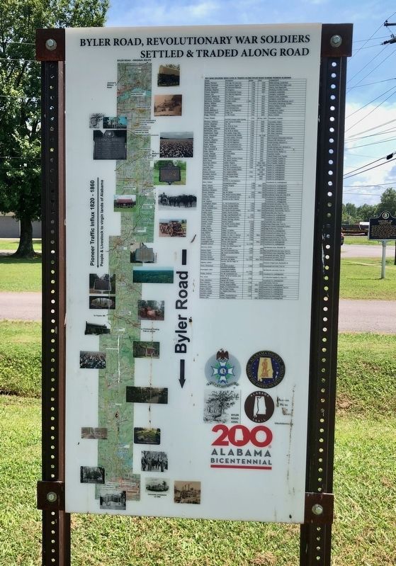 Alabama's Historic Byler Road Marker (rear) image. Click for full size.