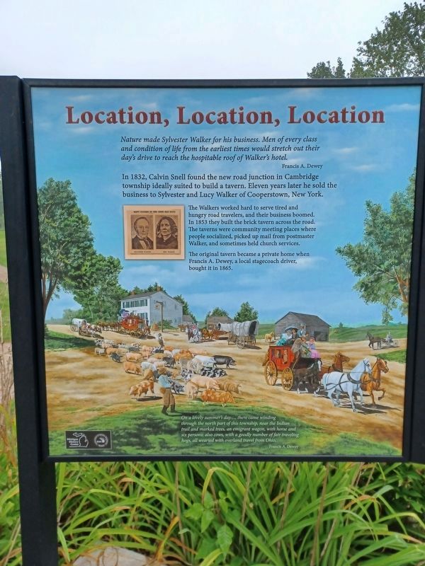 Cambridge Junction Historic State Park Marker — left panel image. Click for full size.