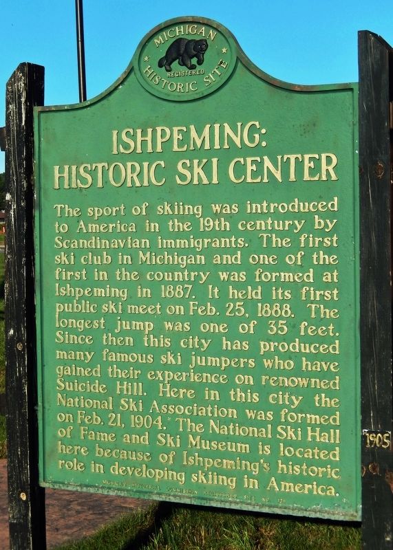 Ishpeming: Historic Ski Center Marker image. Click for full size.