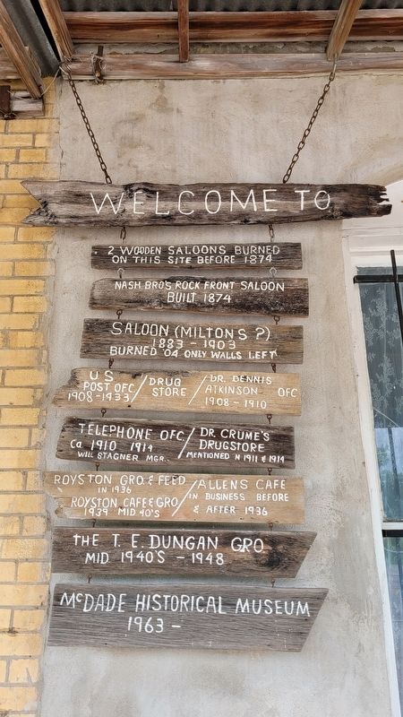 The signs on the Rock Front Saloon image. Click for full size.