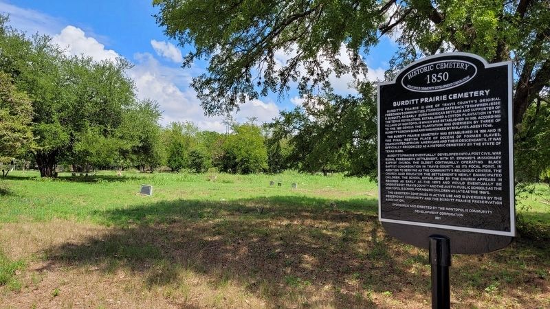 The Burditt Prairie Cemetery and Marker image. Click for full size.