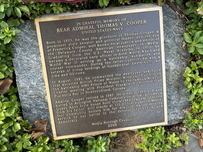 In Grateful Memory of Rear Admiral Thomas V. Cooper Marker image. Click for full size.