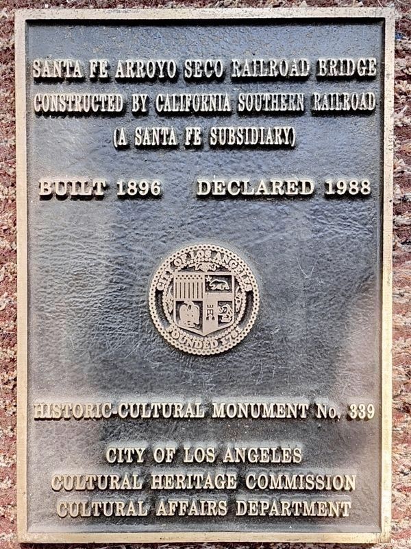 Arroyo Seco Railroad Bridge Marker image. Click for full size.