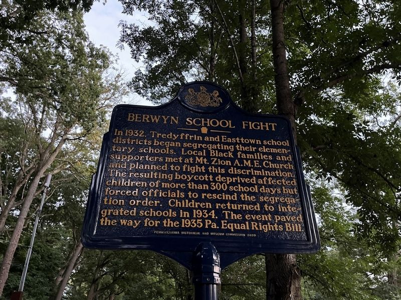 Berwyn School Fight Marker. Click for full size. Berwyn School Fight Marker image. Click for full size.