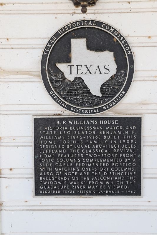 B. F. Williams House Marker. Click for full size. B. F. Williams House Marker image. Click for full size.