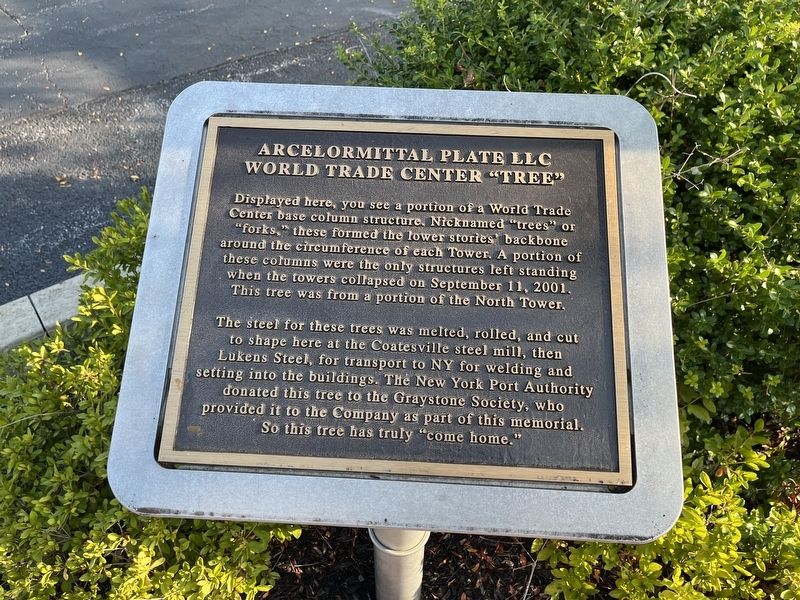 Arcelormittal Plate LLC World Trade Center Marker image. Click for full size.