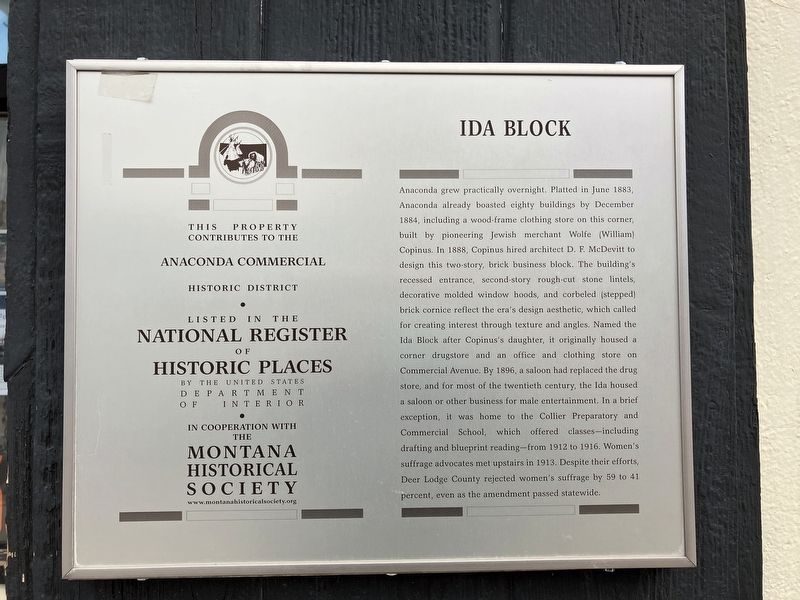 Ida Block Marker image. Click for full size.