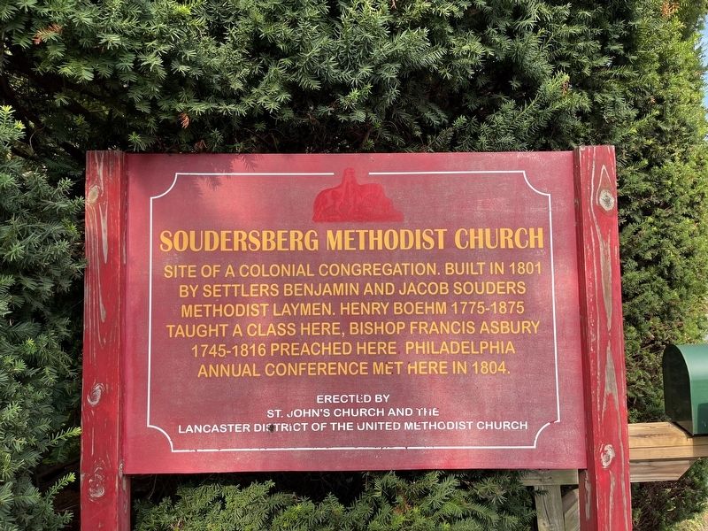Soudersburg Methodist Church Marker image. Click for full size.