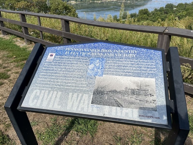 Pennsylvania's Iron Industry Fuels Progress and Victory Marker. Click for full size. Pennsylvania's Iron Industry Fuels Progress and Victory Marker image. Click for full size.