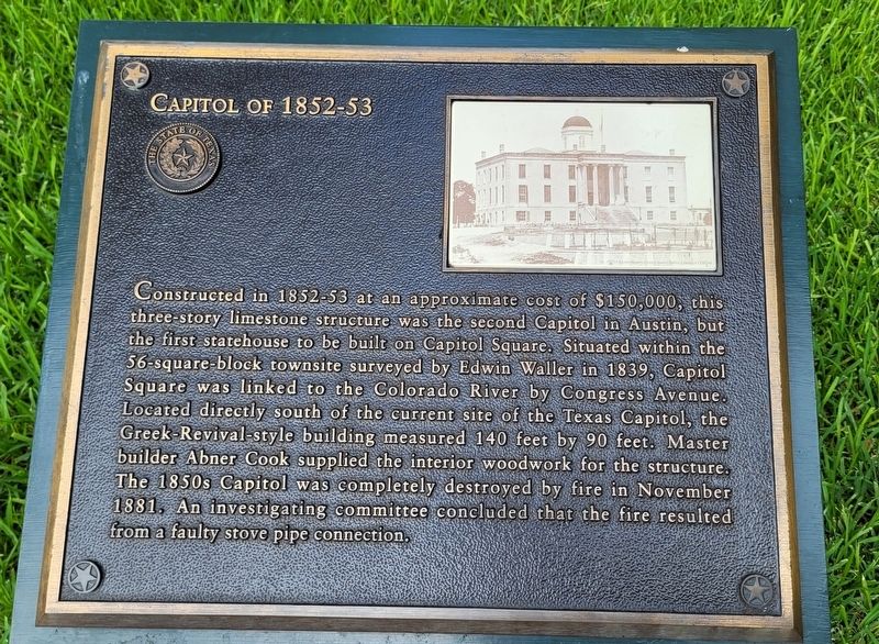 Capitol of 1852-53 Marker image. Click for full size.