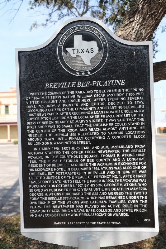 Beeville Bee-Picayune Marker image. Click for full size.