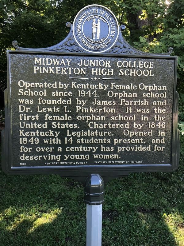 Midway Junior College Pinkerton High School Marker image. Click for full size.