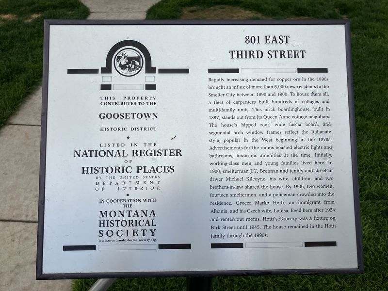 801 East Third Street Marker image. Click for full size.