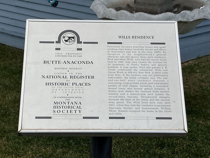 Wills Residence Marker image. Click for full size.
