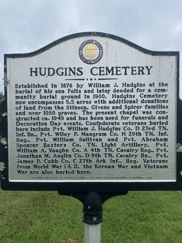 Hudgins Cemetery Marker image. Click for full size.