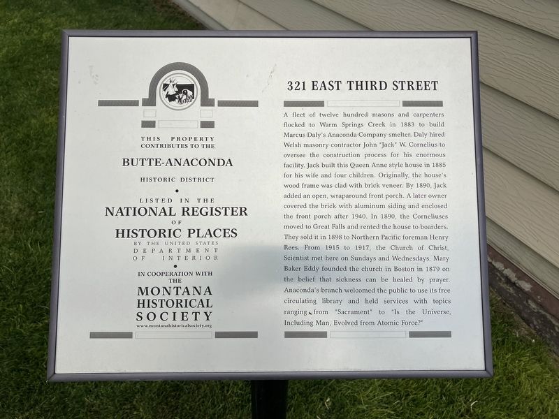 321 East Third Street Marker image. Click for full size.