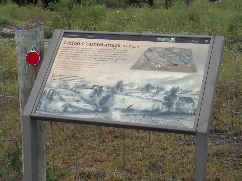 Union Counterattack 4:00 p.m. Marker. Click for full size. Union Counterattack 4:00 p.m. Marker image. Click for full size.