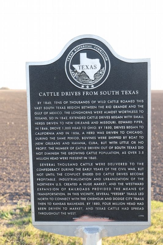 Cattle Drives from South Texas Marker image. Click for full size.