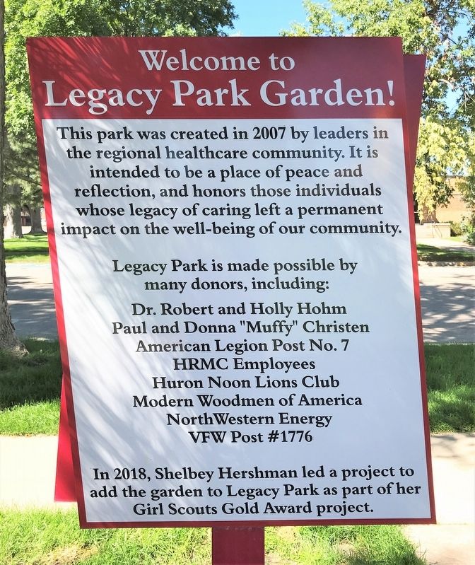 Welcome to Legacy Park Garden! Marker image. Click for full size.