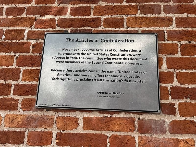 The Articles of Confederation Marker image. Click for full size.