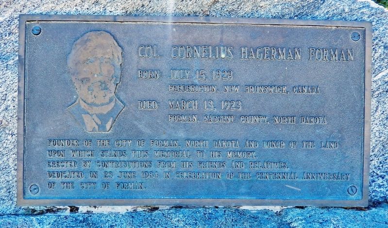 Col. Cornelius Hagerman Forman Marker image. Click for full size.