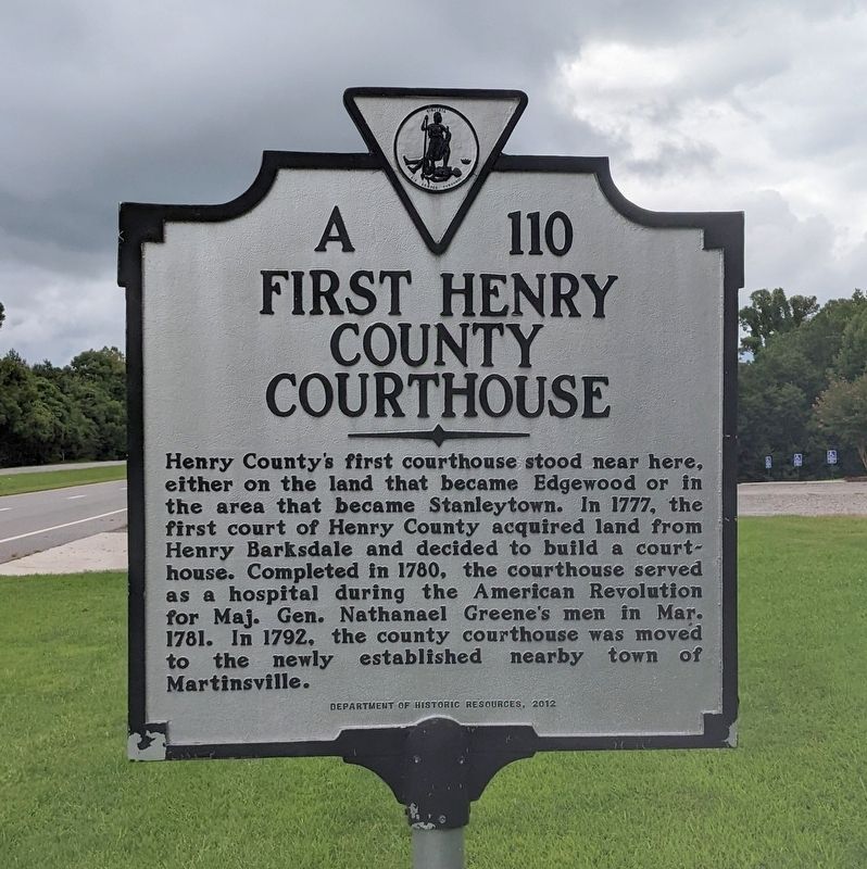 First Henry County Courthouse Marker image. Click for full size.