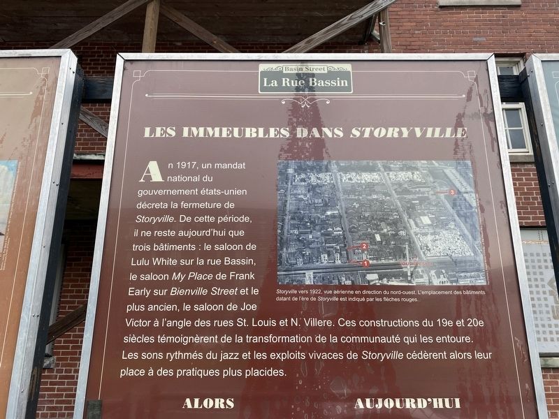Les Immeubles Dans <i>Storyville</i> Marker. Click for full size. Les Immeubles Dans <i>Storyville</i> Marker image. Click for full size.