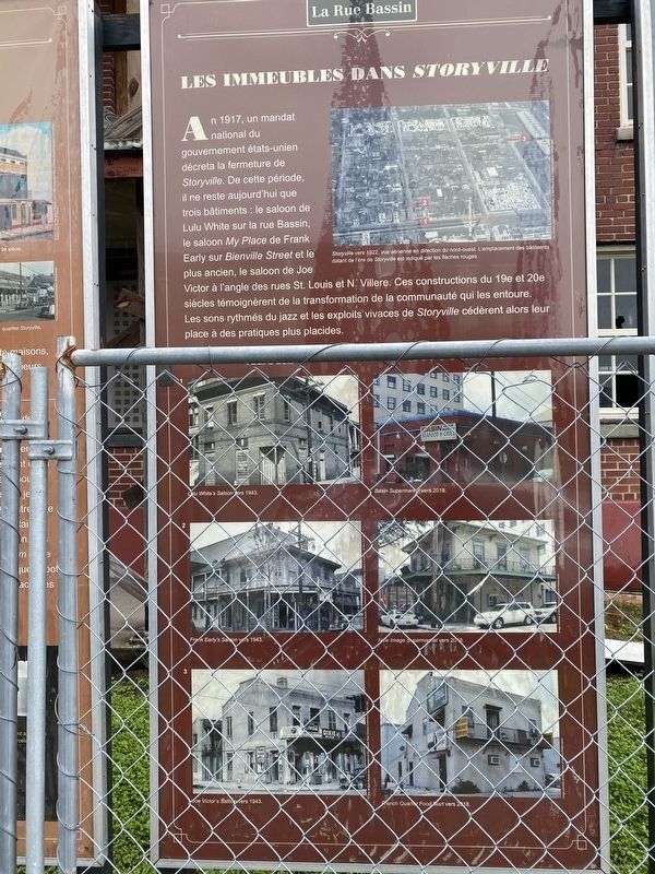 Les Immeubles Dans <i>Storyville</i> Marker. Click for full size. Les Immeubles Dans <i>Storyville</i> Marker image. Click for full size.