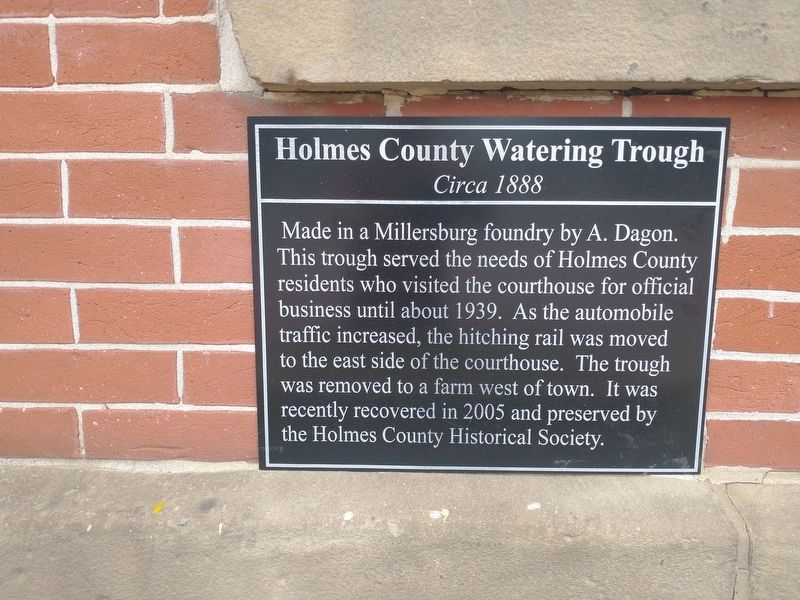 Holmes County Watering Trough Marker image. Click for full size.