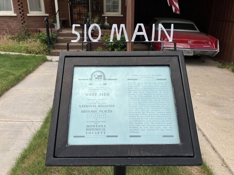 Judge George B. Winston Residence Marker image. Click for full size.