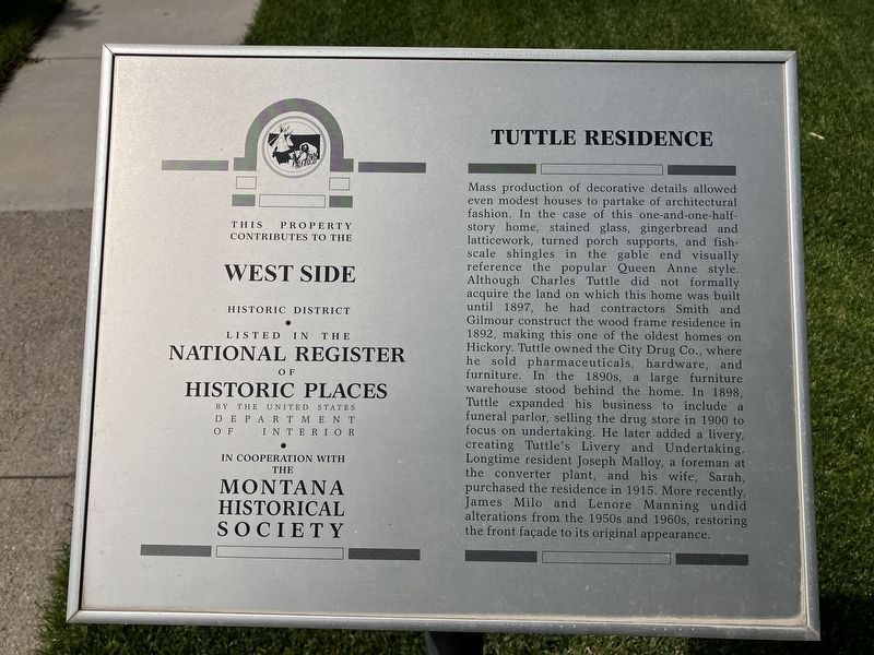 Tuttle Residence Marker image. Click for full size.