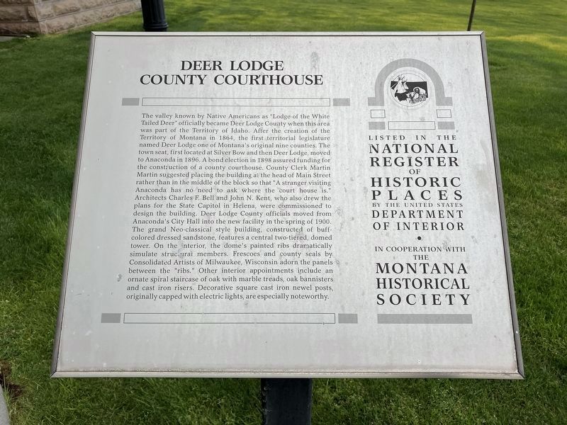 Deer Lodge County Courthouse Marker image. Click for full size.