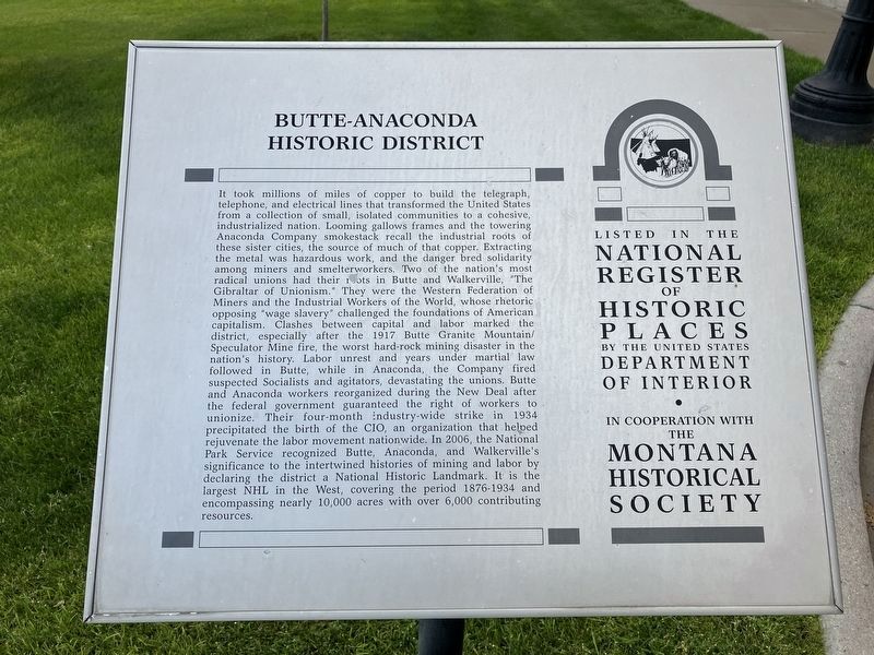 Butte-Anaconda Historic District Marker image. Click for full size.
