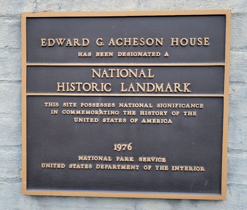 Edward G. Acheson House Marker image. Click for full size.
