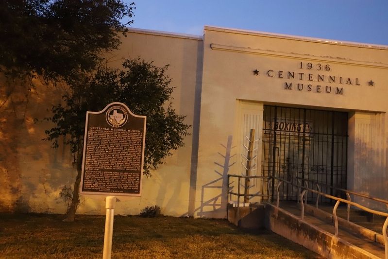 Centennial Memorial Museum Marker image. Click for full size.