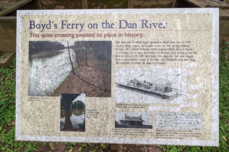 Boyd's Ferry on Dan River Marker image. Click for full size.