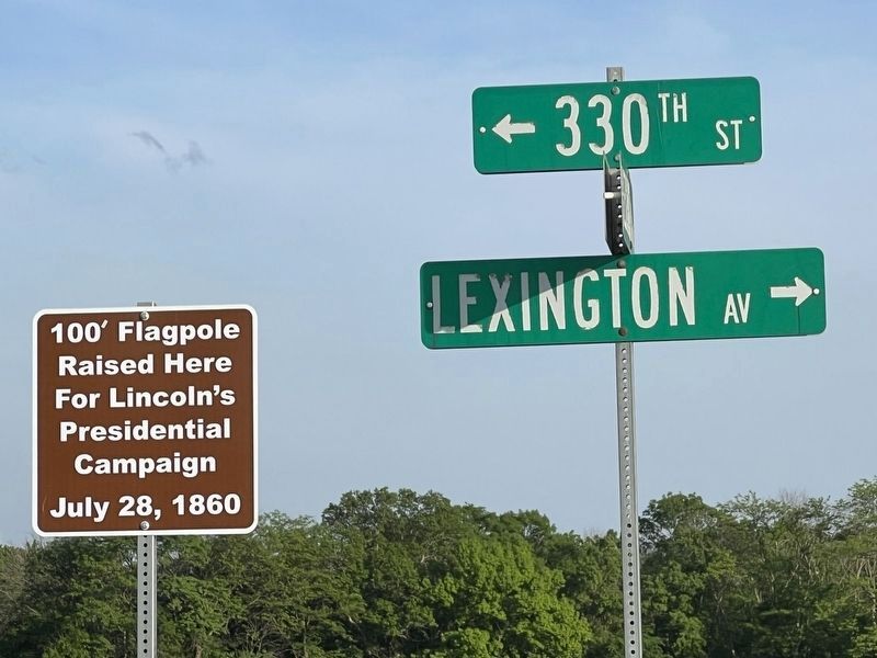 Lincoln Presidential Campaign Flagpole Marker image. Click for full size.