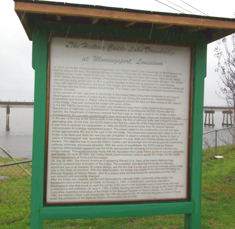 The Historic Caddo Lake Drawbridge Marker image. Click for full size.