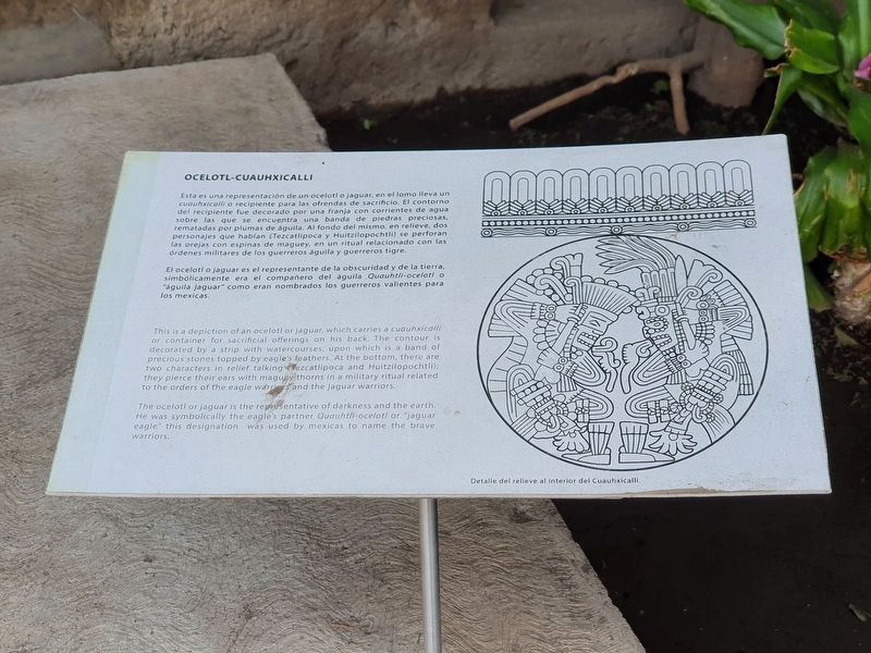 Ocelotl-Cuauhxicalli Marker. Click for full size. Ocelotl-Cuauhxicalli Marker image. Click for full size.