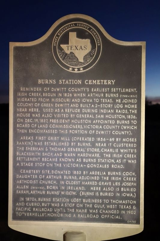 Burns Station Cemetery Marker image. Click for full size.