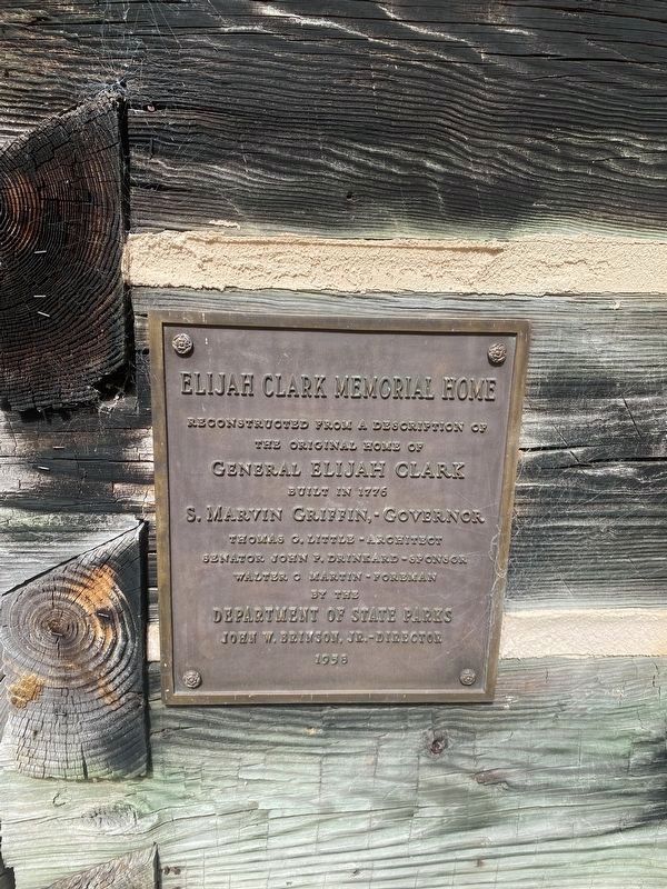 General Elijah Clark Cabin Plaque image. Click for full size.
